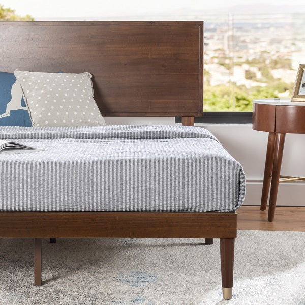 Zinus Deluxe Mid-Century Wooden Platform Bed-Bedframes-Zinus Singapore