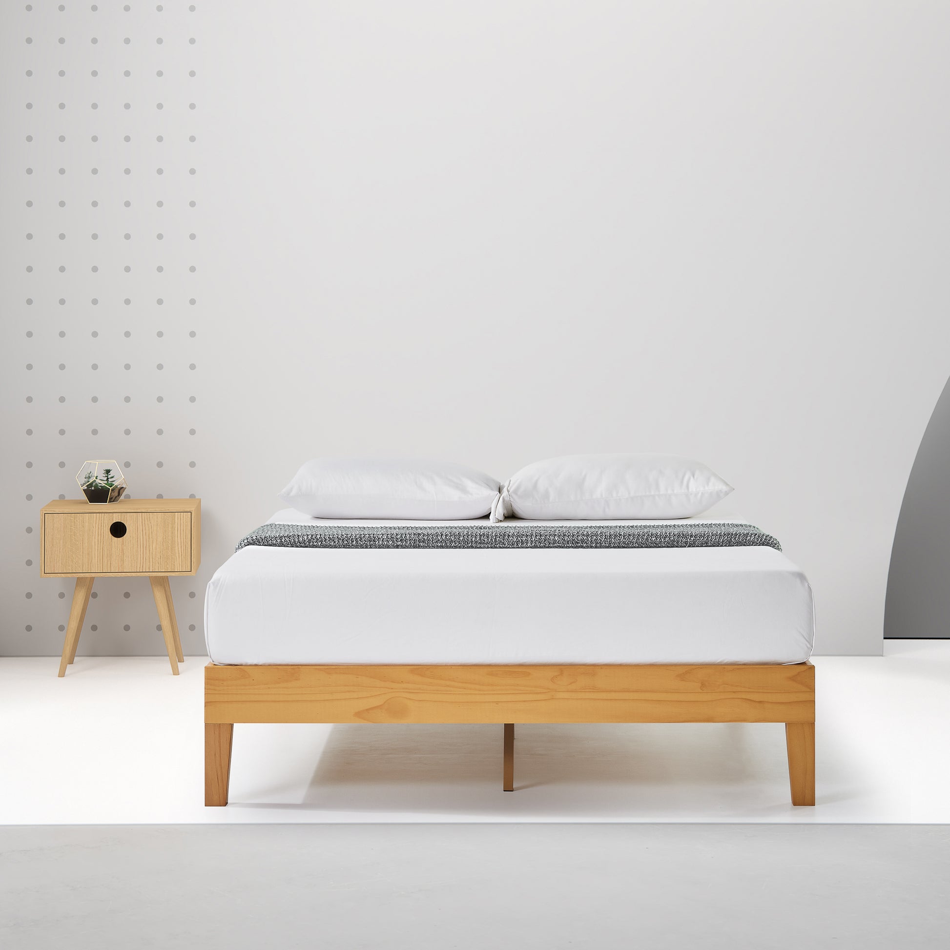 Zinus 14" Deluxe Wood Platform Bed Natural (Base)-foundation-Zinus Singapore