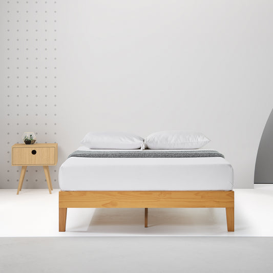 Zinus 14" Deluxe Wood Platform Bed Natural (Base)-foundation-Zinus Singapore