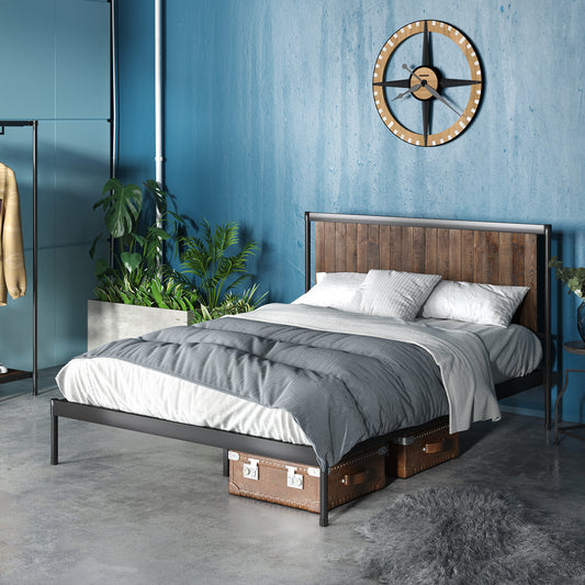 Zinus® Wesley Wood and Metal Platform Bed-Bedframes-Zinus Singapore