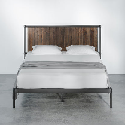 Zinus® Wesley Wood and Metal Platform Bed-Bedframes-Zinus Singapore