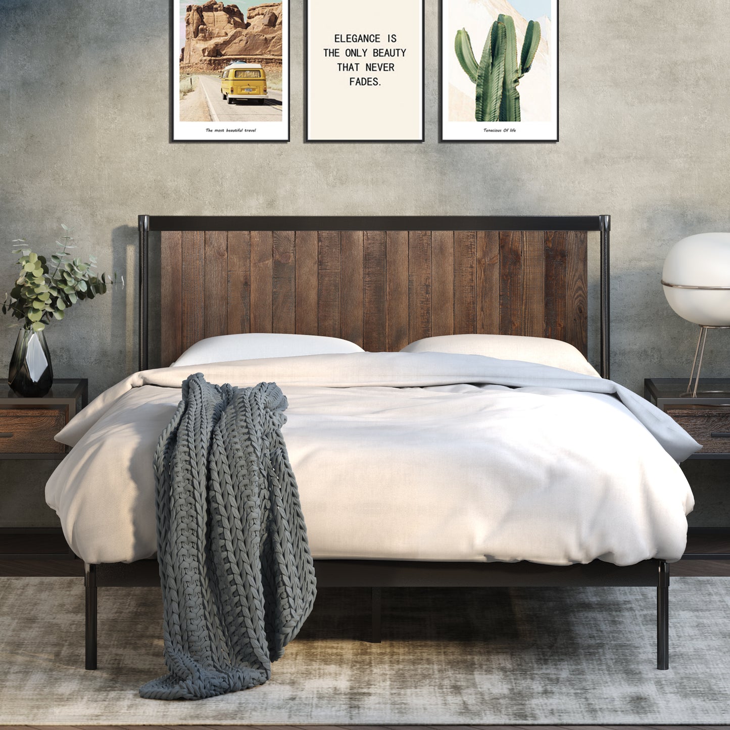 Zinus® Wesley Wood and Metal Platform Bed-Bedframes-Zinus Singapore