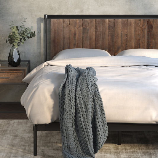 Zinus® Wesley Wood and Metal Platform Bed-Bedframes-Zinus Singapore