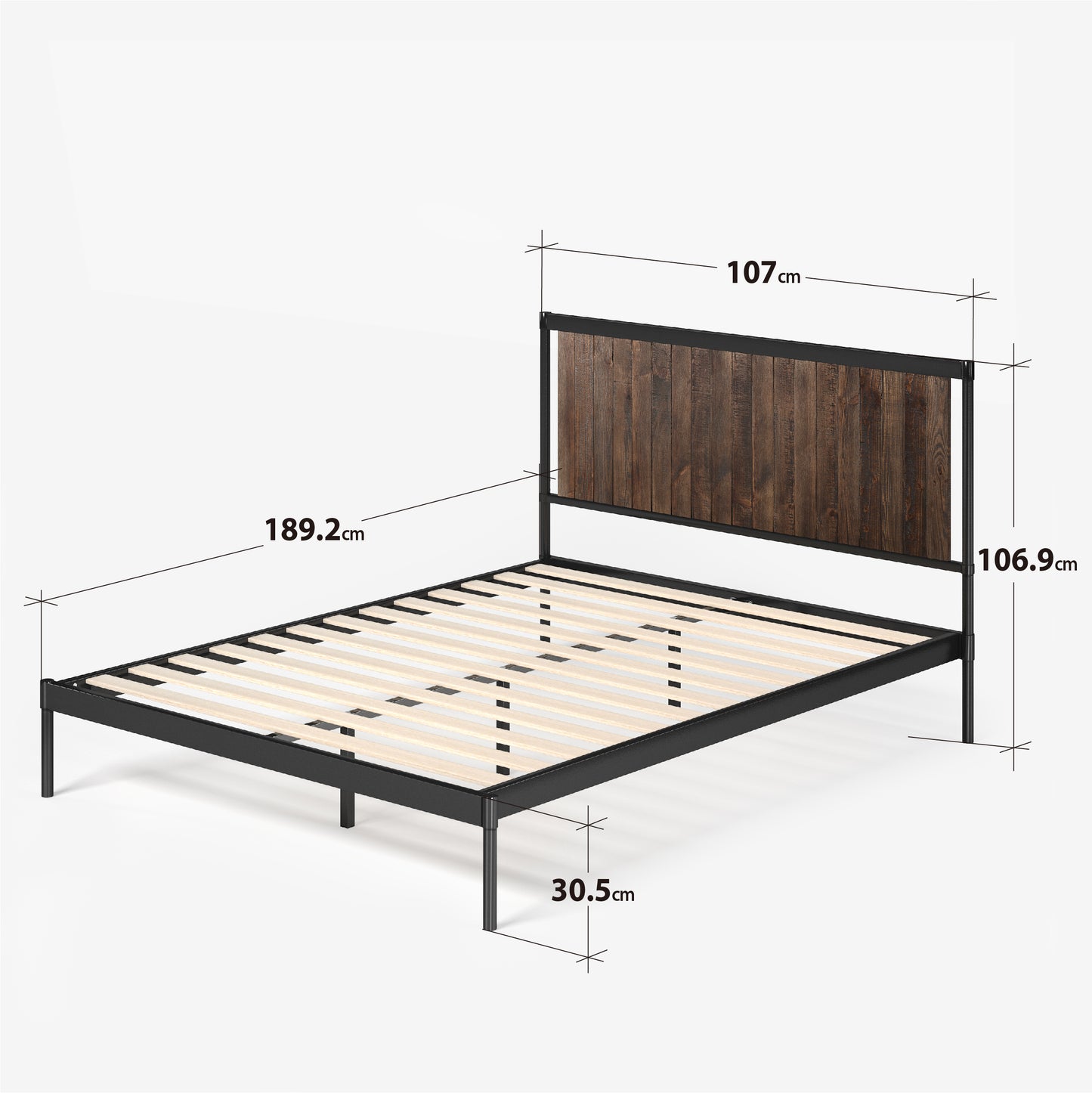 Zinus® Wesley Wood and Metal Platform Bed-Bedframes-Zinus Singapore