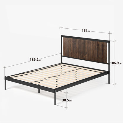 Zinus® Wesley Wood and Metal Platform Bed-Bedframes-Zinus Singapore