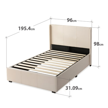 Zinus Santosa Upholstered Gas Lift Storage Bed