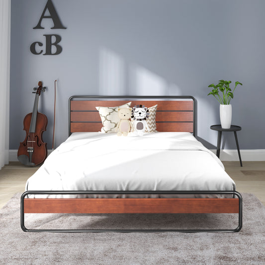 Zinus® Horizon Metal & Wooden Platform Bedframe-Bedframes-Zinus Singapore