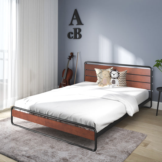 Zinus® Horizon Metal & Wooden Platform Bedframe-Bedframes-Zinus Singapore