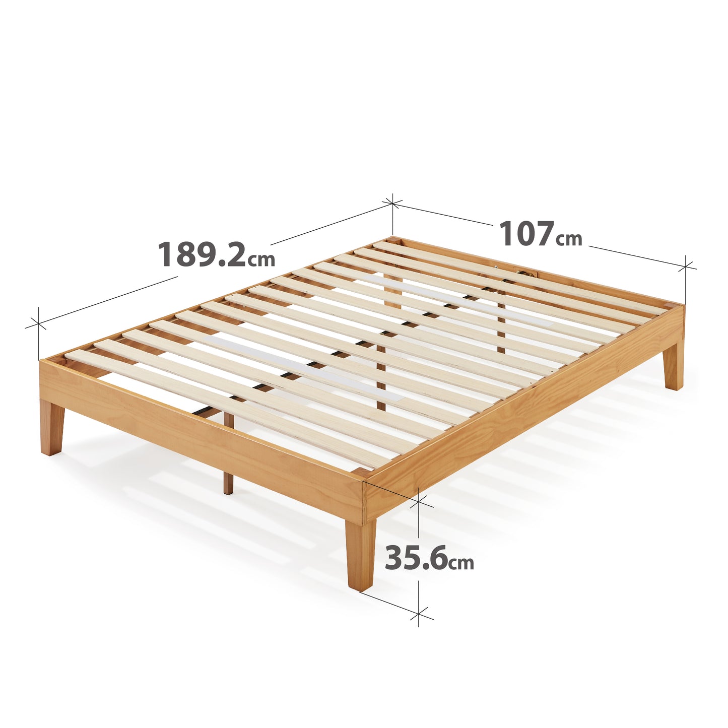 Zinus 14" Deluxe Wood Platform Bed Natural (Base)-foundation-Zinus Singapore