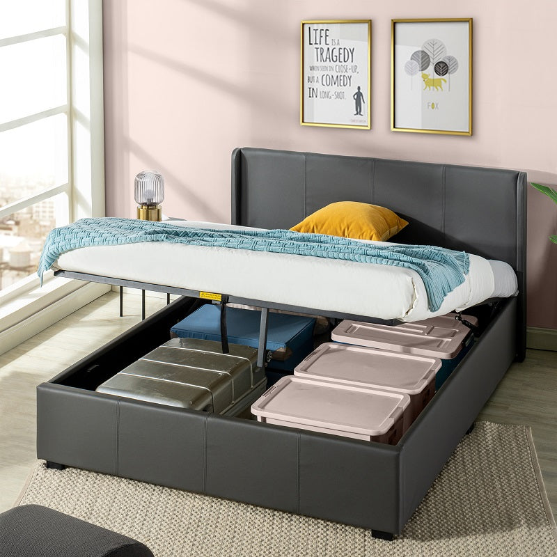 Zinus Maddon Upholstered Platform Bed with Storage