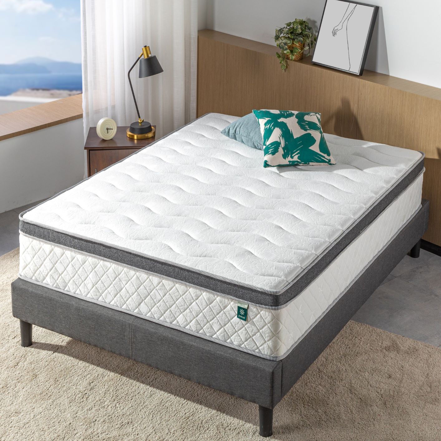 Zinus 30cm Euro Top Latex Hybrid Spring Mattress (12")-Mattress-Zinus Singapore