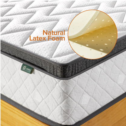 Zinus 25cm Euro Top Latex Hybrid ‘Cool’ Spring Mattress (10”)