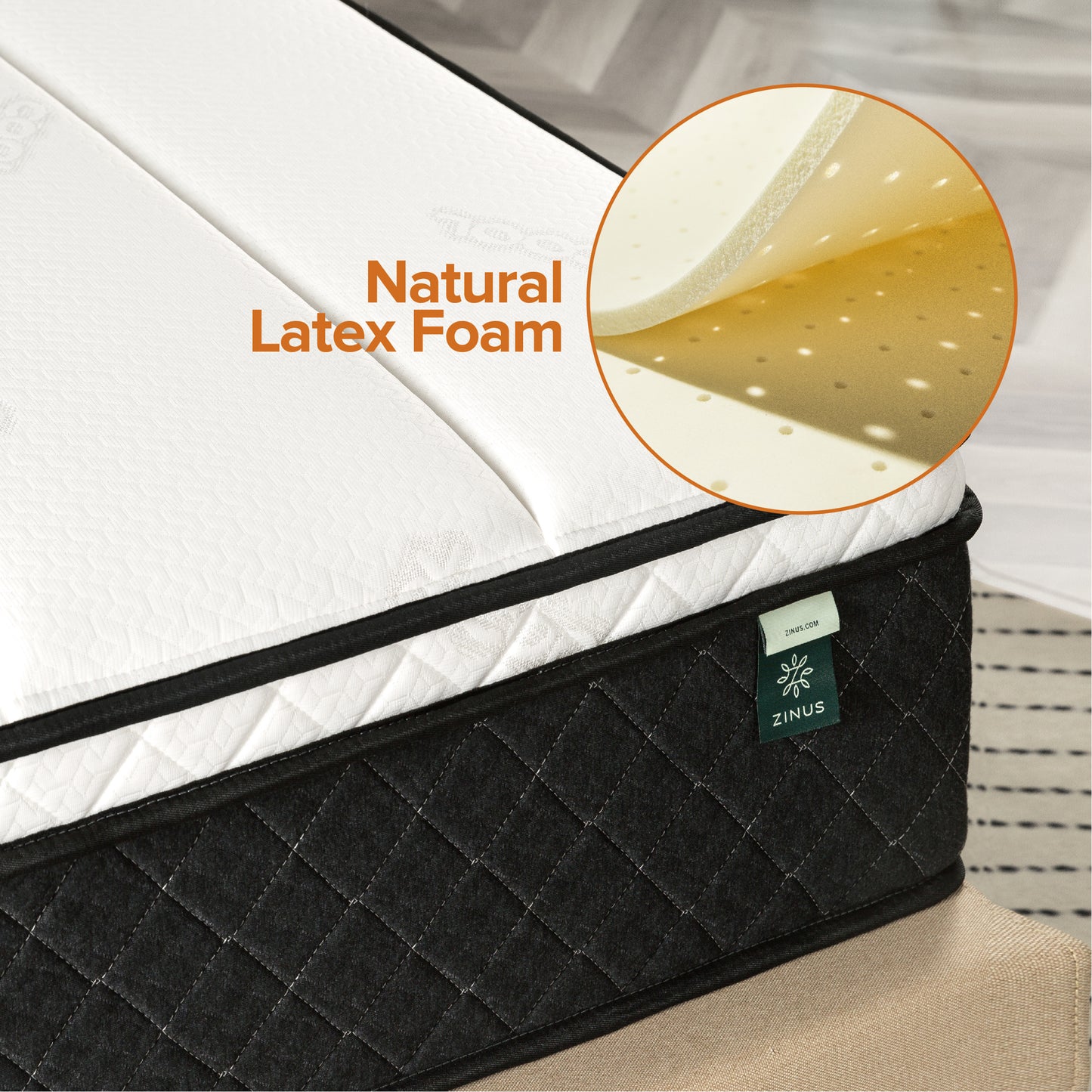 Zinus 30cm iCoil® Hybrid Latex & Cool Gel Memory Foam 2.0 “Cool” Series Box Top Mattress (12”)-Mattress-Zinus Singapore