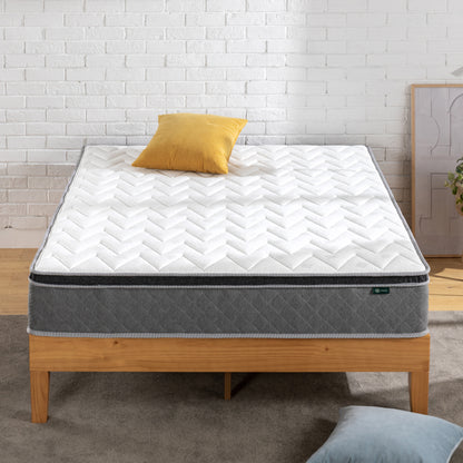 Zinus 25cm Euro Top Latex Hybrid Spring Mattress with Encasement (10”)