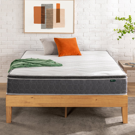 Zinus 25cm Euro Top Latex & Memory Foam Hybrid Spring Mattress with Encasement (10”)