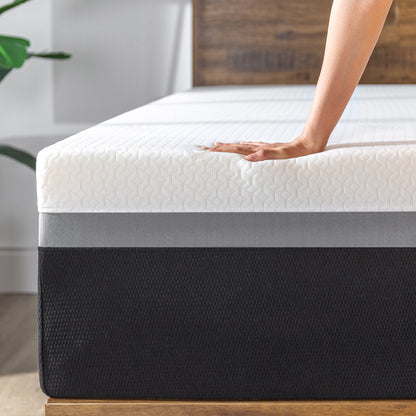 Zinus 35.5cm iCoil® Hybrid Latex & Memory Foam 2.0 “Cool” Series Smooth Top Mattress (14”)-Zinus Singapore