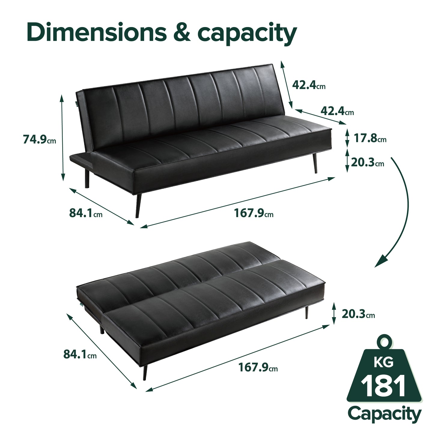 Zinus Quiin Sleeper Sofa Bed