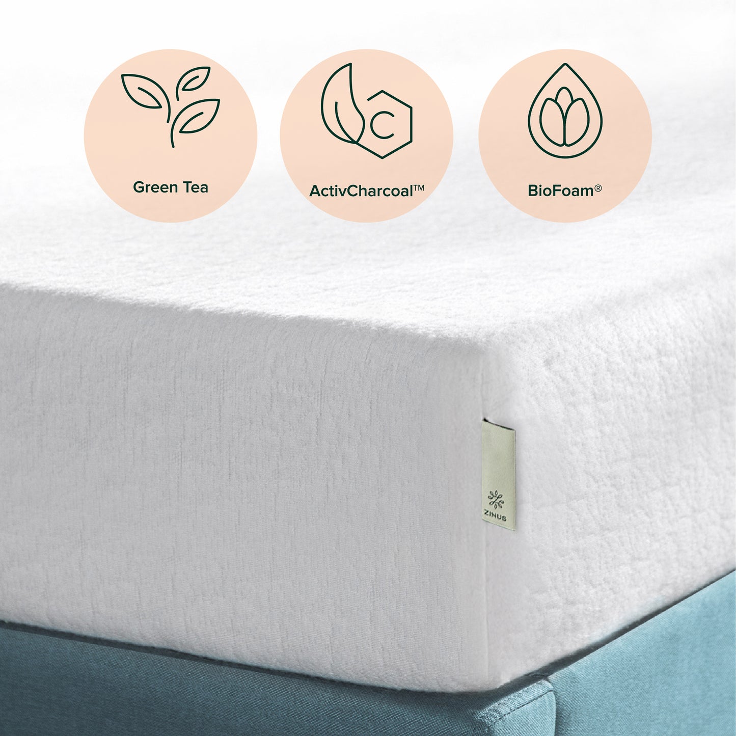 Zinus 15cm Green Tea Memory Foam Mattress (6")-Mattress-Zinus Singapore