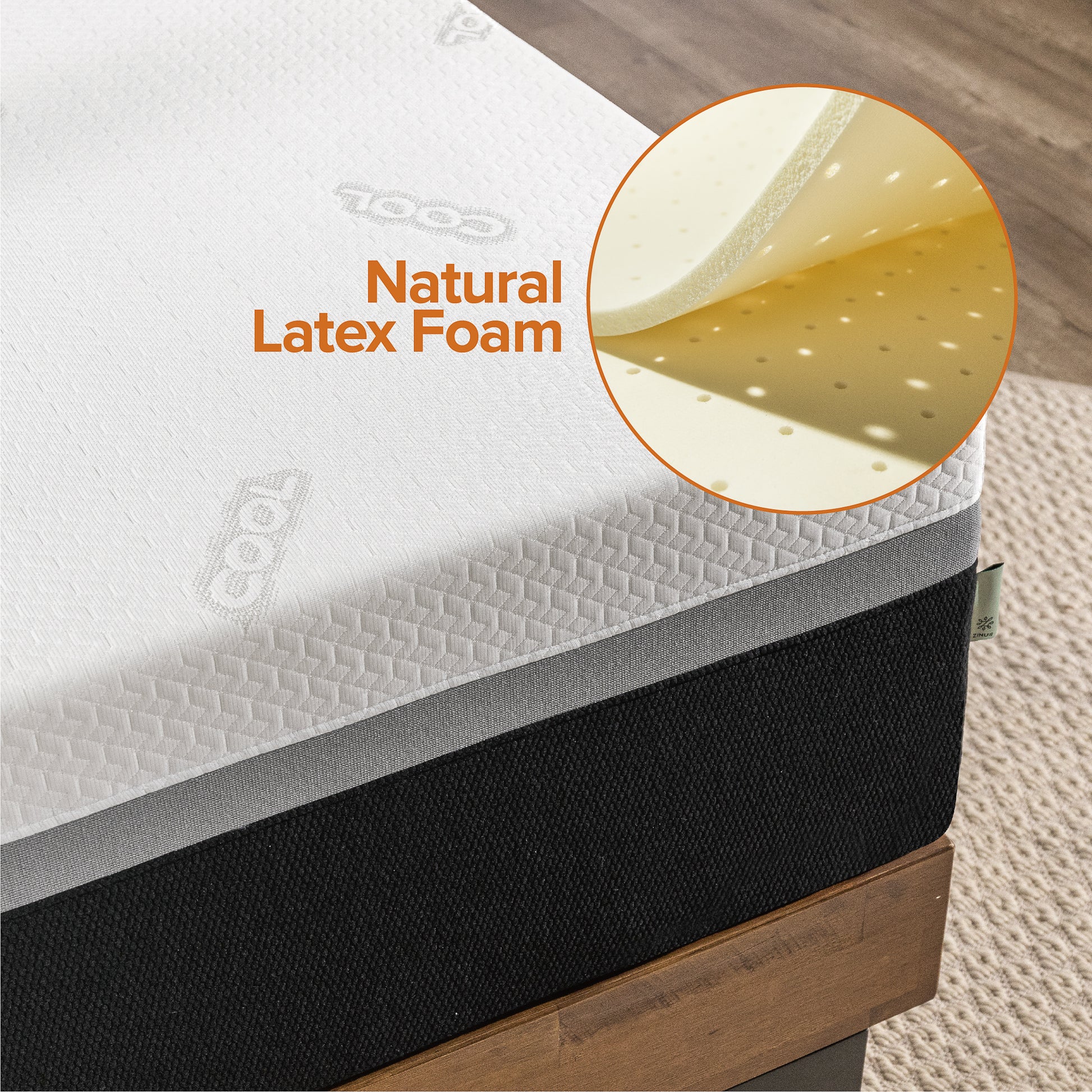 Zinus 35.5cm iCoil® Hybrid Latex & Memory Foam 2.0 “Cool” Series Smooth Top Mattress (14”)-Zinus Singapore