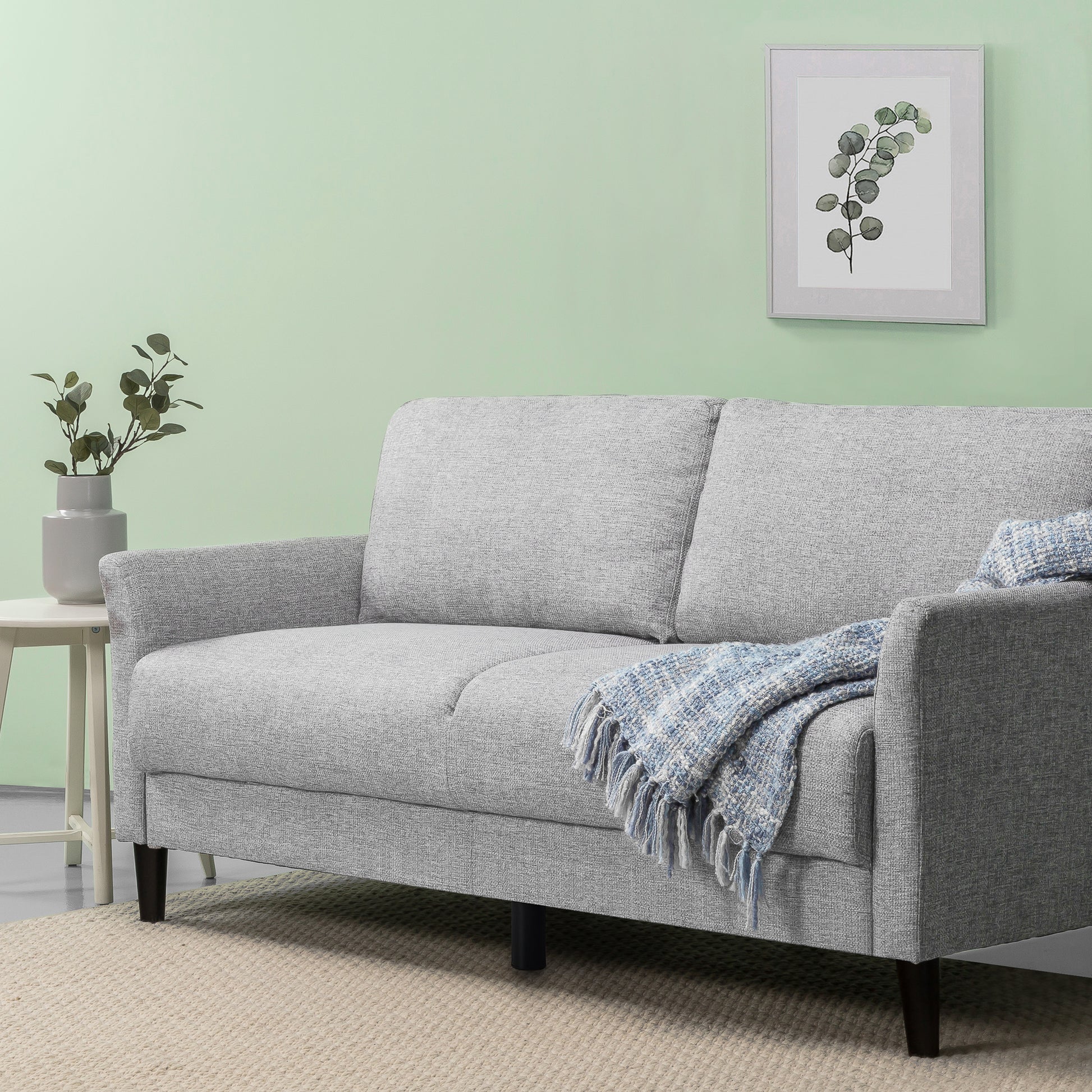 Zinus Jackie Classic Upholstered Sofa (Soft Grey Weave) (3 Seaters)-sofa-Zinus Singapore