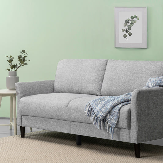 Zinus Jackie Classic Upholstered Sofa (Soft Grey Weave) (3 Seaters)-sofa-Zinus Singapore