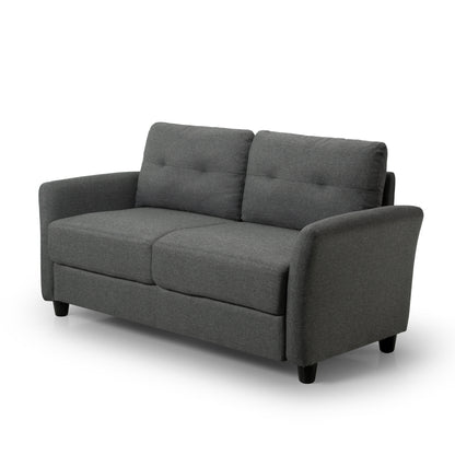 Zinus Ricardo Upholstered Love Seat (Dark Grey) (2 Seaters)-sofa-Zinus Singapore