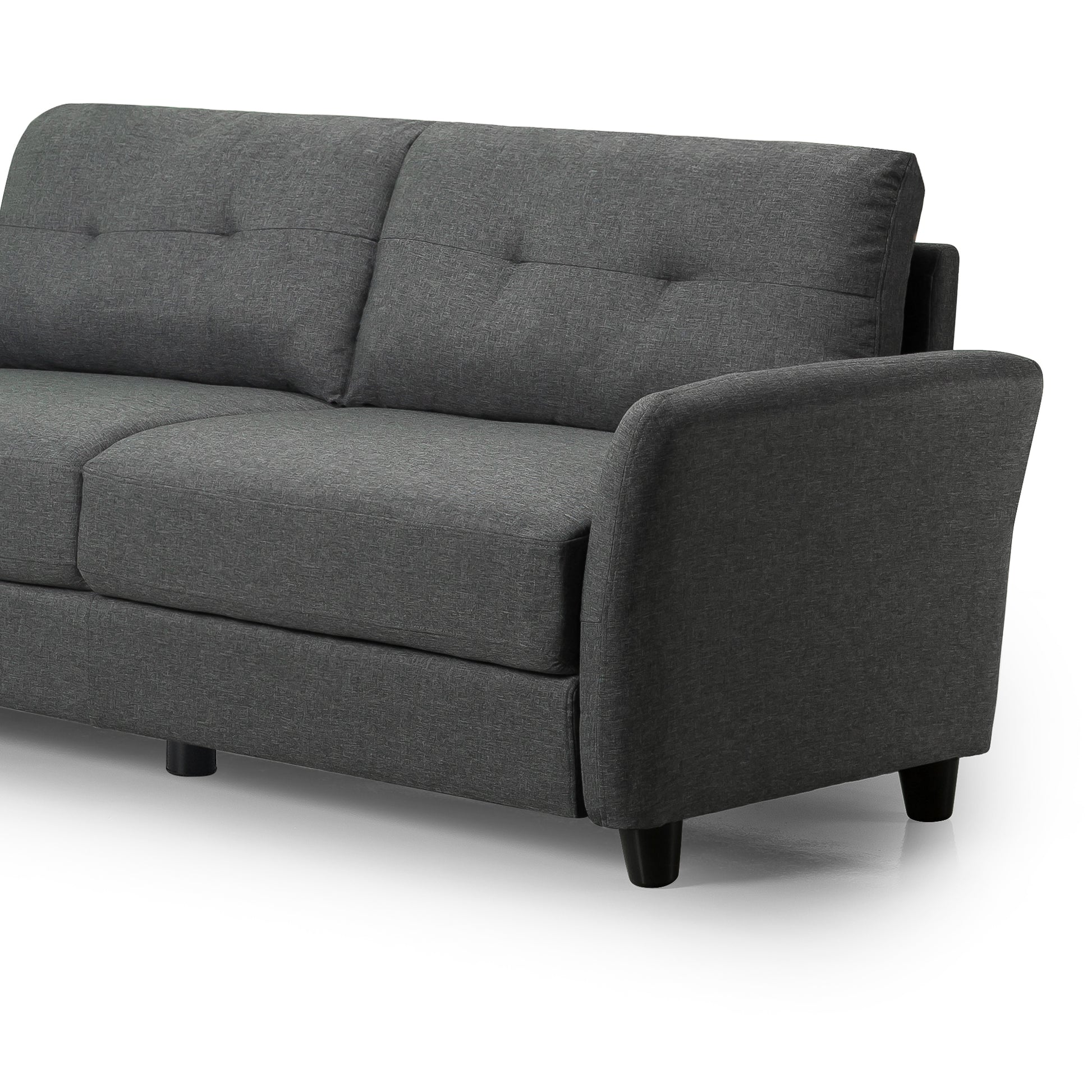 Zinus Ricardo Upholstered Sofa (Dark Grey) (3 Seaters)-sofa-Zinus Singapore