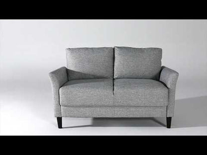 Zinus Jackie Classic Upholstered Love Seat (Soft Grey Weave) (2 Seaters)