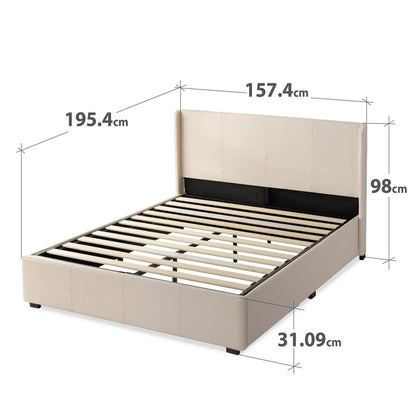 Zinus Santosa Upholstered Gas Lift Storage Bed